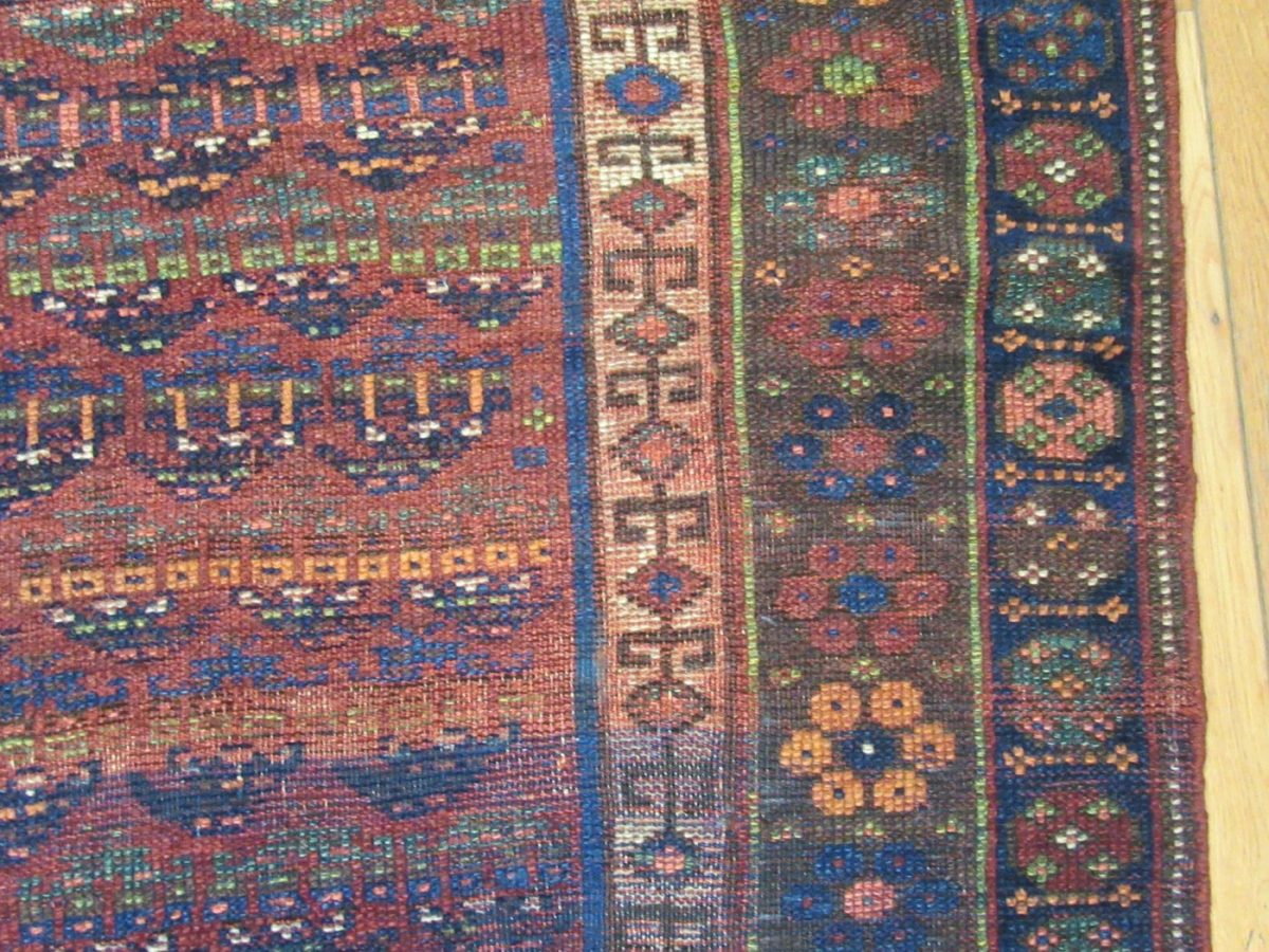 5′ x 13′ Antique Persian Kurdish Runner Rug – Hand Knotted