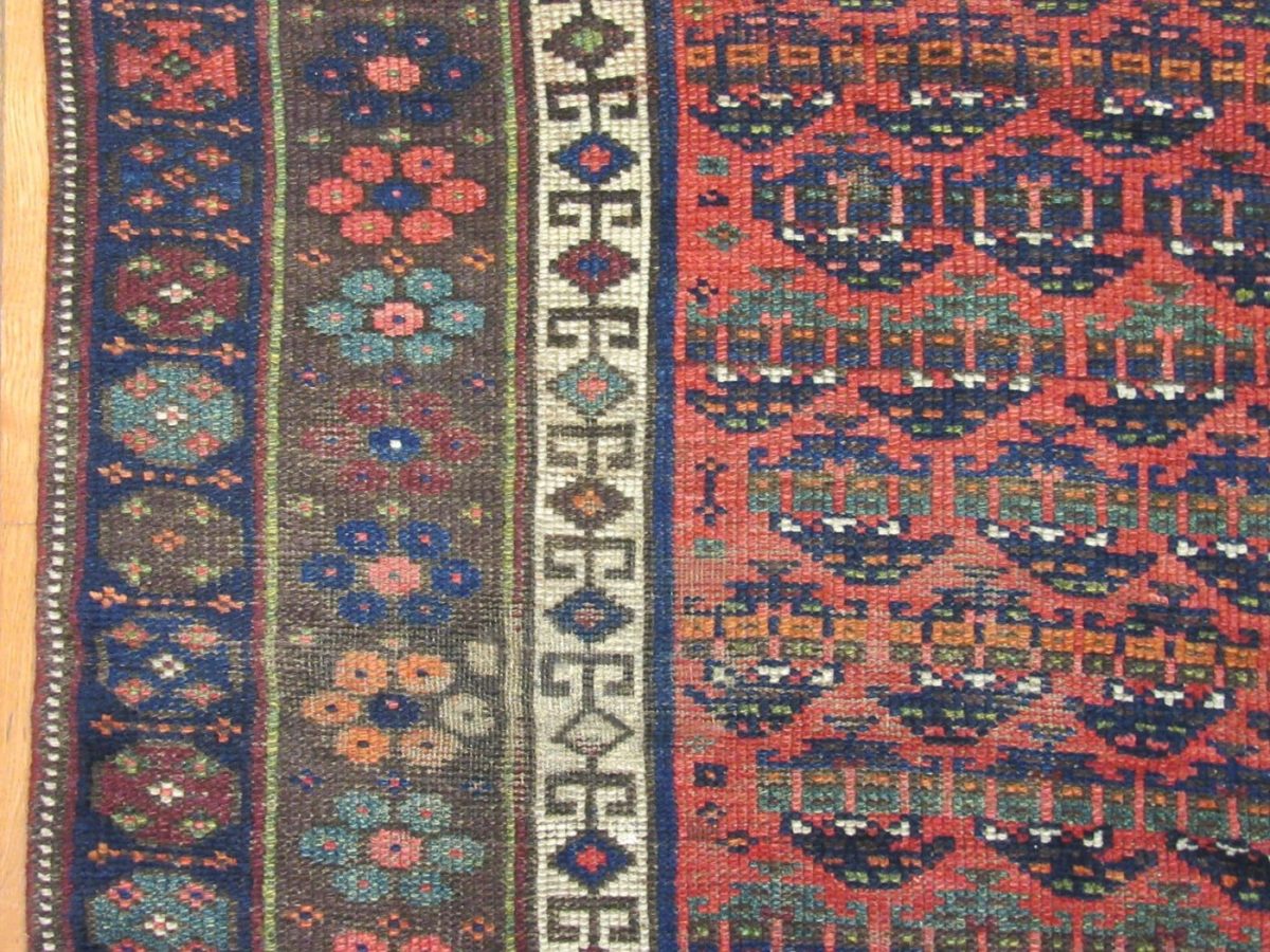 5′ x 13′ Antique Persian Kurdish Runner Rug – Hand Knotted