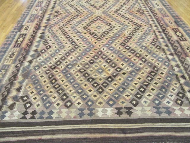 9′ x 17′ Vintage Afghan Kilim Rug – Beige