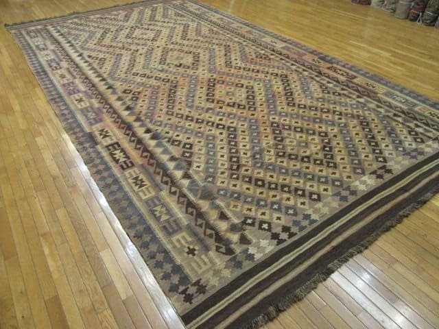 9′ x 17′ Vintage Afghan Kilim Rug – Beige
