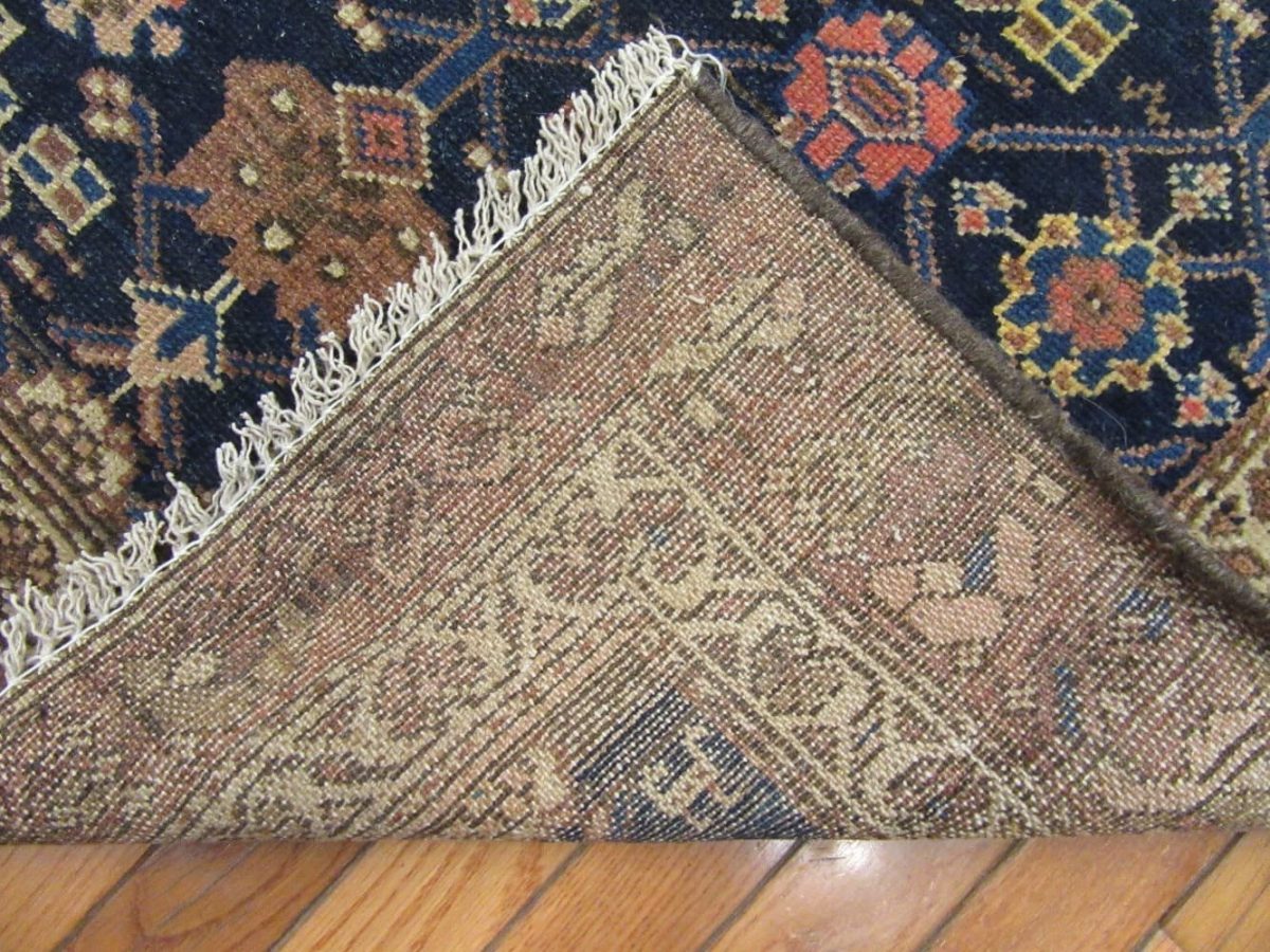3′ x 14′ Antique Persian Malayer Runner Rug – Navy