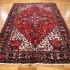 7′ x 10′ Red Fine Hand-Knotted Persian Heriz Rug – Traditional Wool
