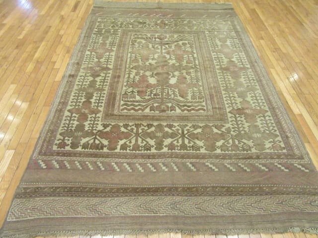 6′ x 9′ Afghan Sumack Handmade Oriental Rug – Earth Tones - 1 6′ x 9′ Afghan Sumack Handmade Oriental Rug – Earth Tones