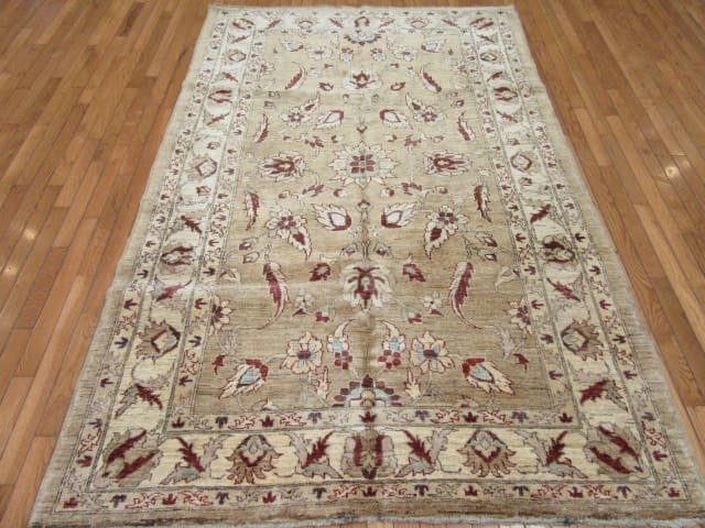 5′ x 8′ Afghan Handmade Sultanabad Design Oriental Rug – Beige