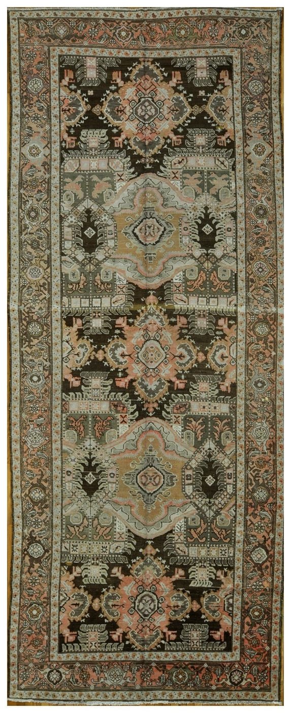 6′ x 18′ Terracotta Fine Hand-Knotted Caucasian Antique Karabagh Rug – Traditional Wool