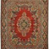11′ x 14′ Red Fine Hand-Knotted Persian Mahal Rug – Traditional Wool