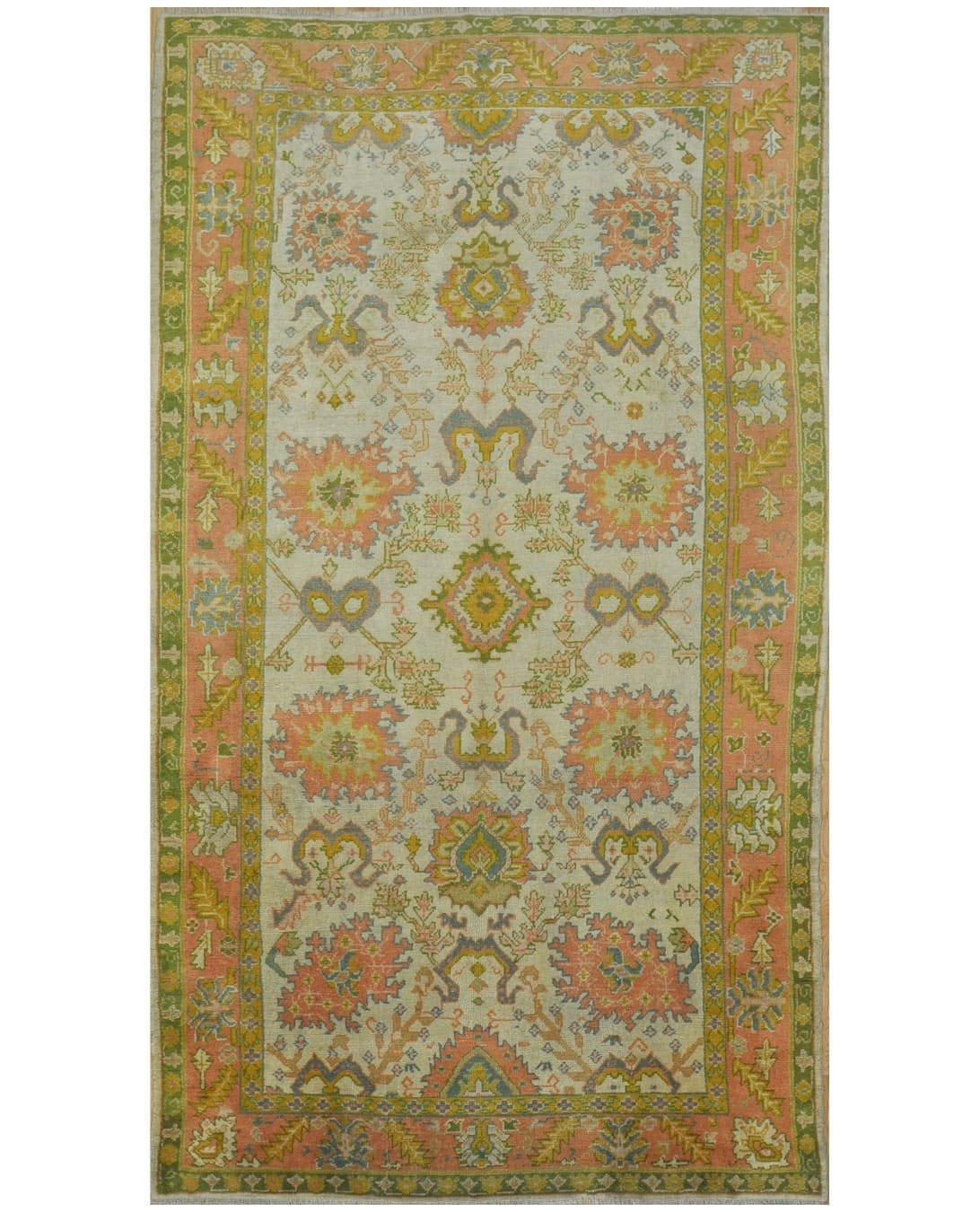 8′ x 16′ Pale Beige Fine Hand-Knotted Turkish Antique Oushak Rug – Transitional Wool