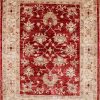 4′ x 6′ Red Fine Hand-Knotted Pakistan Sultanabad Rug – Traditional Wool