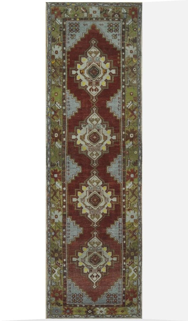 2′ x 9′ Red Fine Hand-Knotted Turkish Vintage Anatolian Runner – Traditional Wool