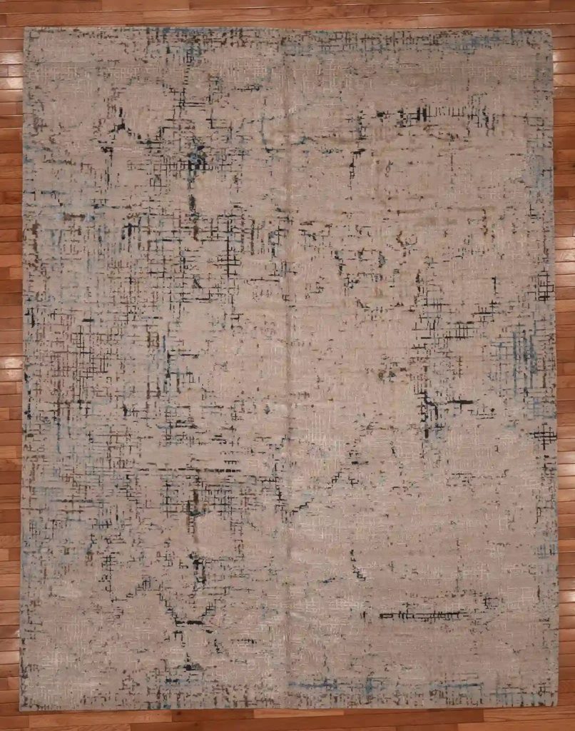 8′ x 10′ Beige Fine Hand-Knotted Indian Cologne Rug – Traditional Wool