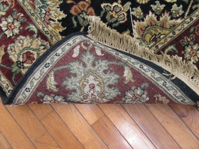 5′ x 7′ Black Fine Hand-Knotted New India Tabriz Design Rug – Traditional Wool