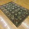 5′ x 7′ Black Fine Hand-Knotted New India Tabriz Design Rug – Traditional Wool