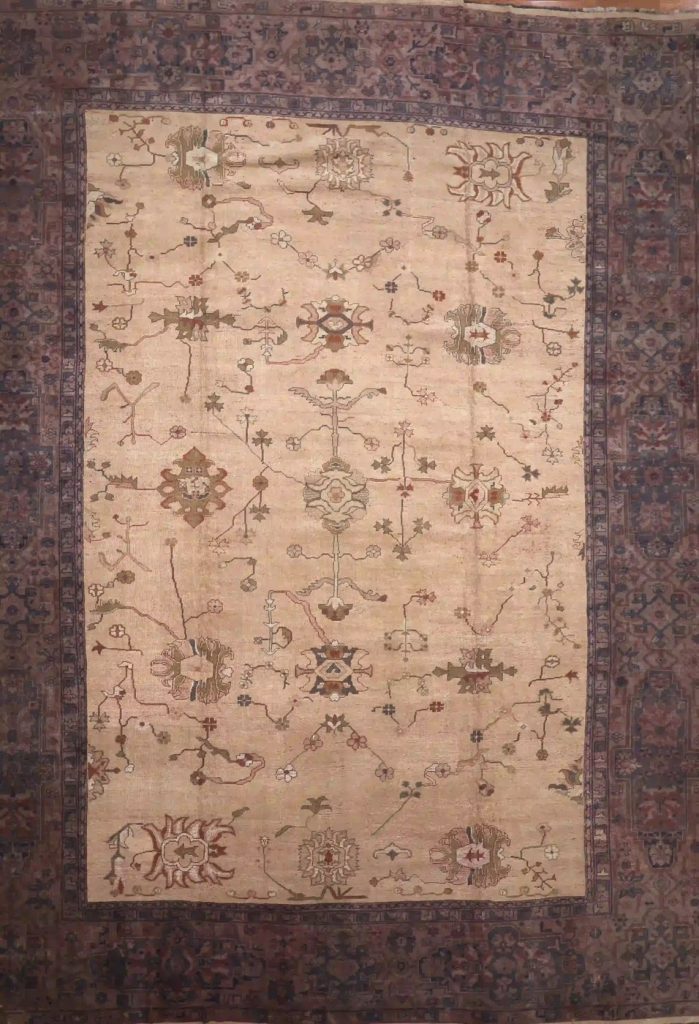 12′ x 16′ Gold Fine Hand-Knotted Turkish Oushak Rug – Traditional Wool