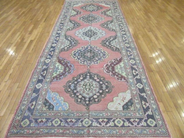 5′ x 13′ Vintage Turkish Anatolian Rug – Terracotta