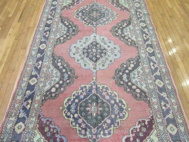 5′ x 13′ Vintage Turkish Anatolian Rug – Terracotta