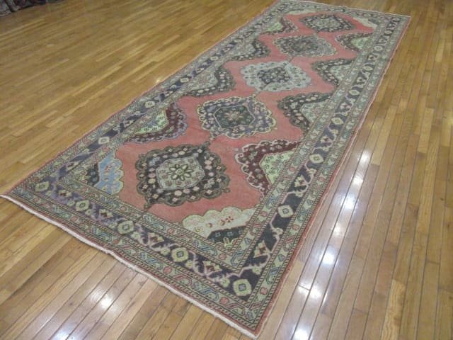 5′ x 13′ Vintage Turkish Anatolian Rug – Terracotta