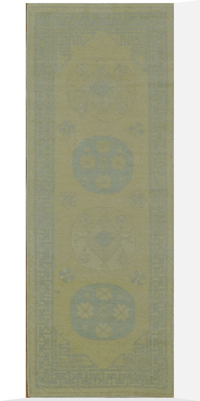 3′ x 8′ Light Beige Fine Hand-Knotted Pakistani Khotan Rug – Transitional Wool 3′ x 8′ Light Beige Fine Hand-Knotted Pakistani Khotan Rug – Transitional Wool