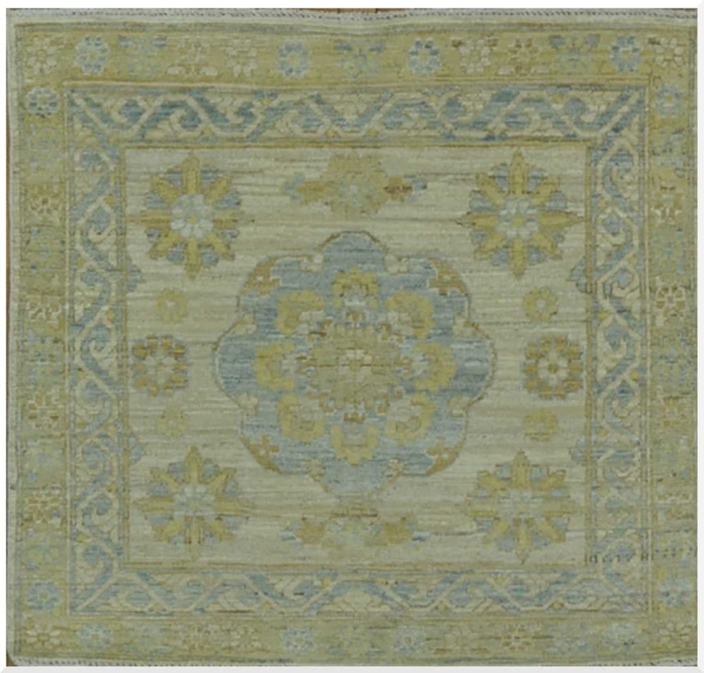 3′ x 4′ Light Beige Fine Hand-Knotted Pakistani Khotan Rug – Transitional Wool