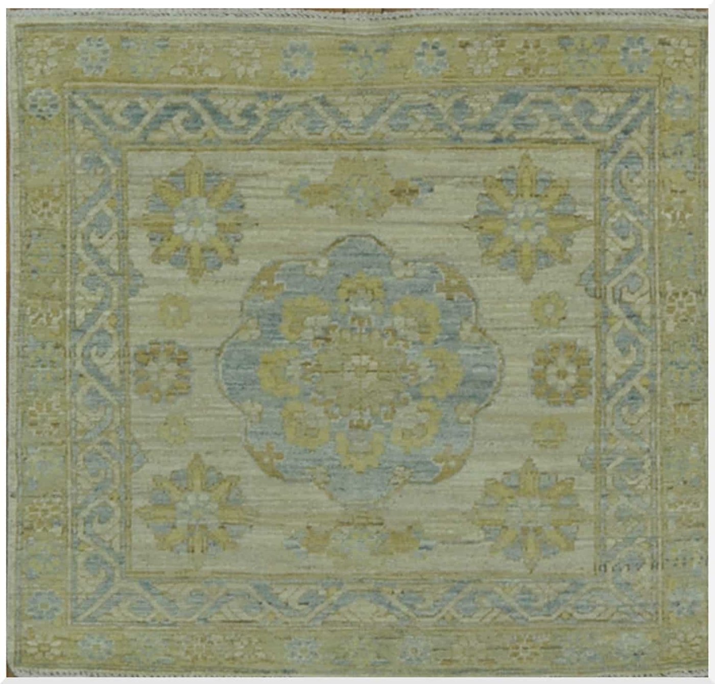 3′ x 4′ Light Beige Fine Hand-Knotted Pakistani Khotan Rug – Transitional Wool