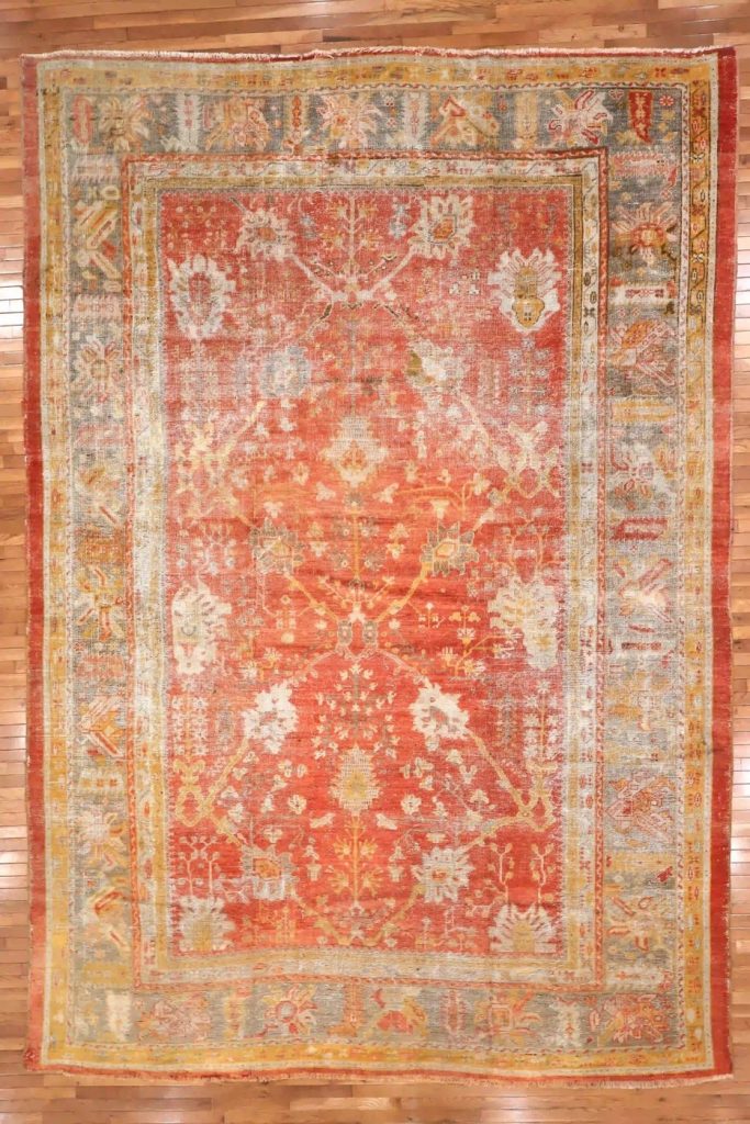 10′ x 15′ Orange Fine Hand-Knotted Turkish Oushak Rug – Traditional Wool 10′ x 15′ Orange Fine Hand-Knotted Turkish Oushak Rug – Traditional Wool