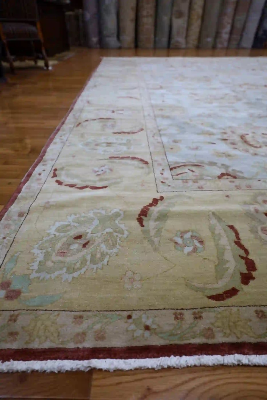 14′ x 15′ Beige Fine Hand-Knotted Egyptian Sultanabad Rug – Traditional Wool