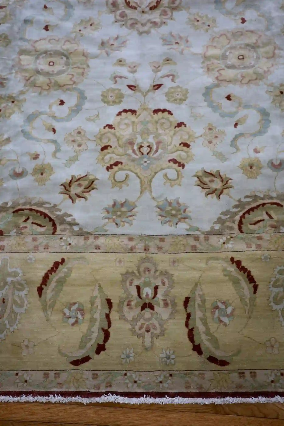 14′ x 15′ Beige Fine Hand-Knotted Egyptian Sultanabad Rug – Traditional Wool