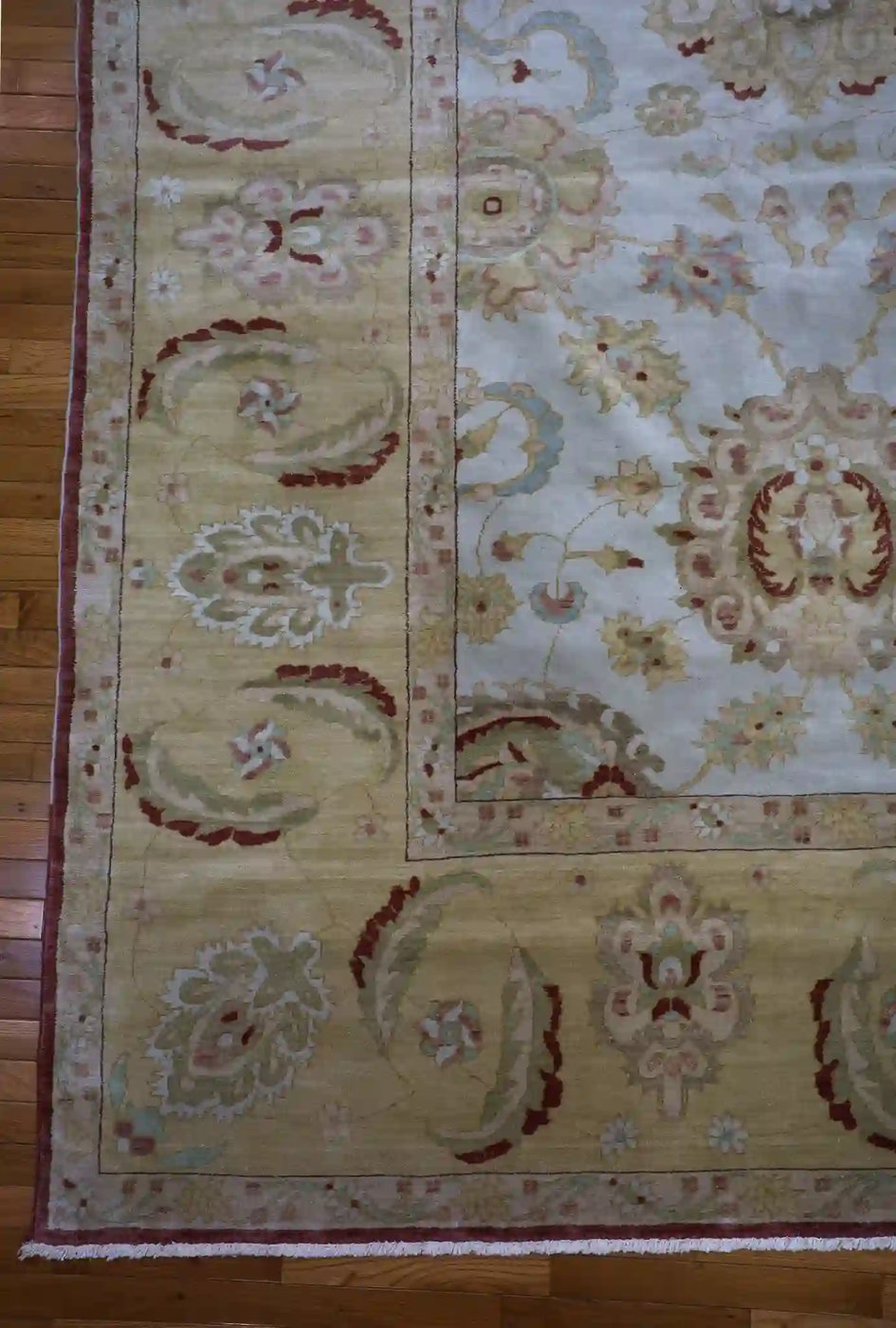 14′ x 15′ Beige Fine Hand-Knotted Egyptian Sultanabad Rug – Traditional Wool