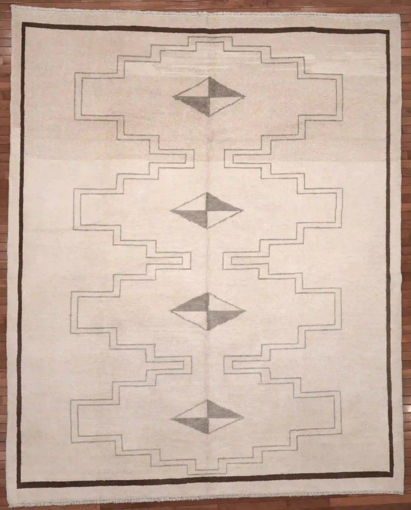 9′ x 11′ Ivory Fine Hand-Knotted Turkish Oushak Rug – Transitional Wool