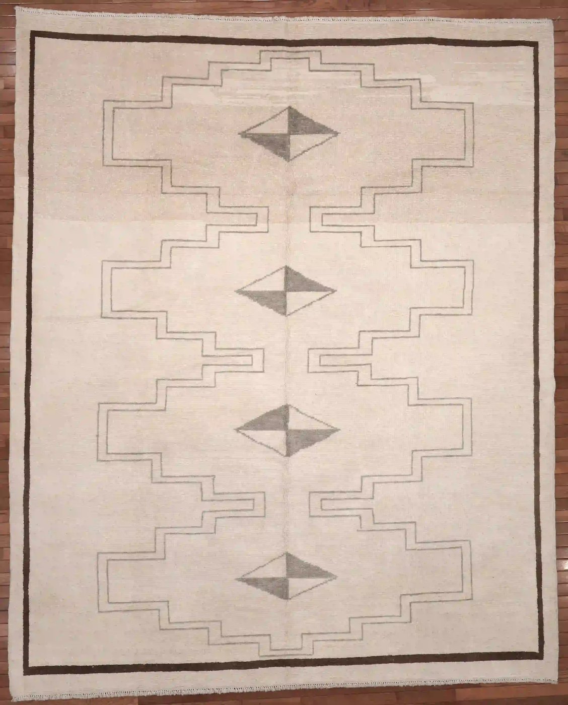 9′ x 11′ Ivory Fine Hand-Knotted Turkish Oushak Rug – Transitional Wool