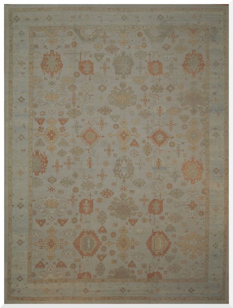 15′ x 21′ Beige Fine Hand-Knotted Vintage Turkish Oushak Rug – Traditional Wool