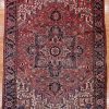 9′ x 12′ Red Fine Hand-Knotted Persian Heriz Rug – Traditional Wool