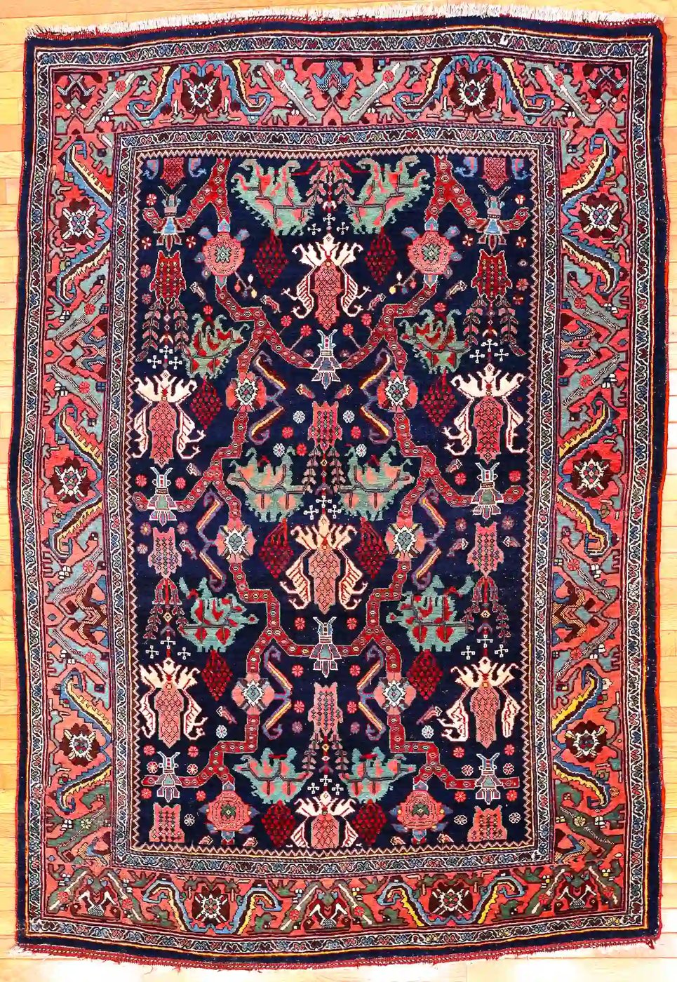 5′ x 7′ Navy Fine Hand-Knotted Persian Bidjar Rug – Traditional Wool 5′ x 7′ Navy Fine Hand-Knotted Persian Bidjar Rug – Traditional Wool