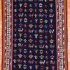 3′ x 5′ Navy Fine Hand-Knotted Persian Soumak Rug – Traditional Wool