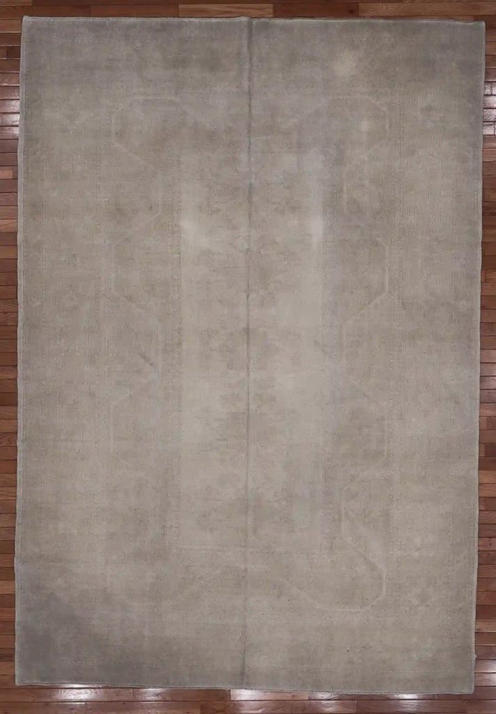 7′ x 9′ Beige Fine Hand-Knotted Turkish Anatolian Rug – Traditional Wool