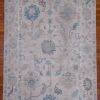 6′ x 10′ Beige Fine Hand-Knotted Pakistan Oushak Rug – Transitional Wool