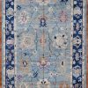 6′ x 9′ Light Blue Hand-Knotted New Turkish Oushak Rug – Contemporary Wool