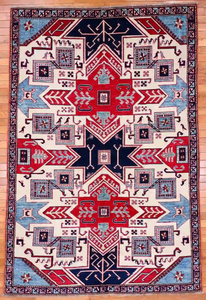 5′ x 7′ Red Fine Hand-Knotted Pakistan Shirvan Rug – Traditional Wool