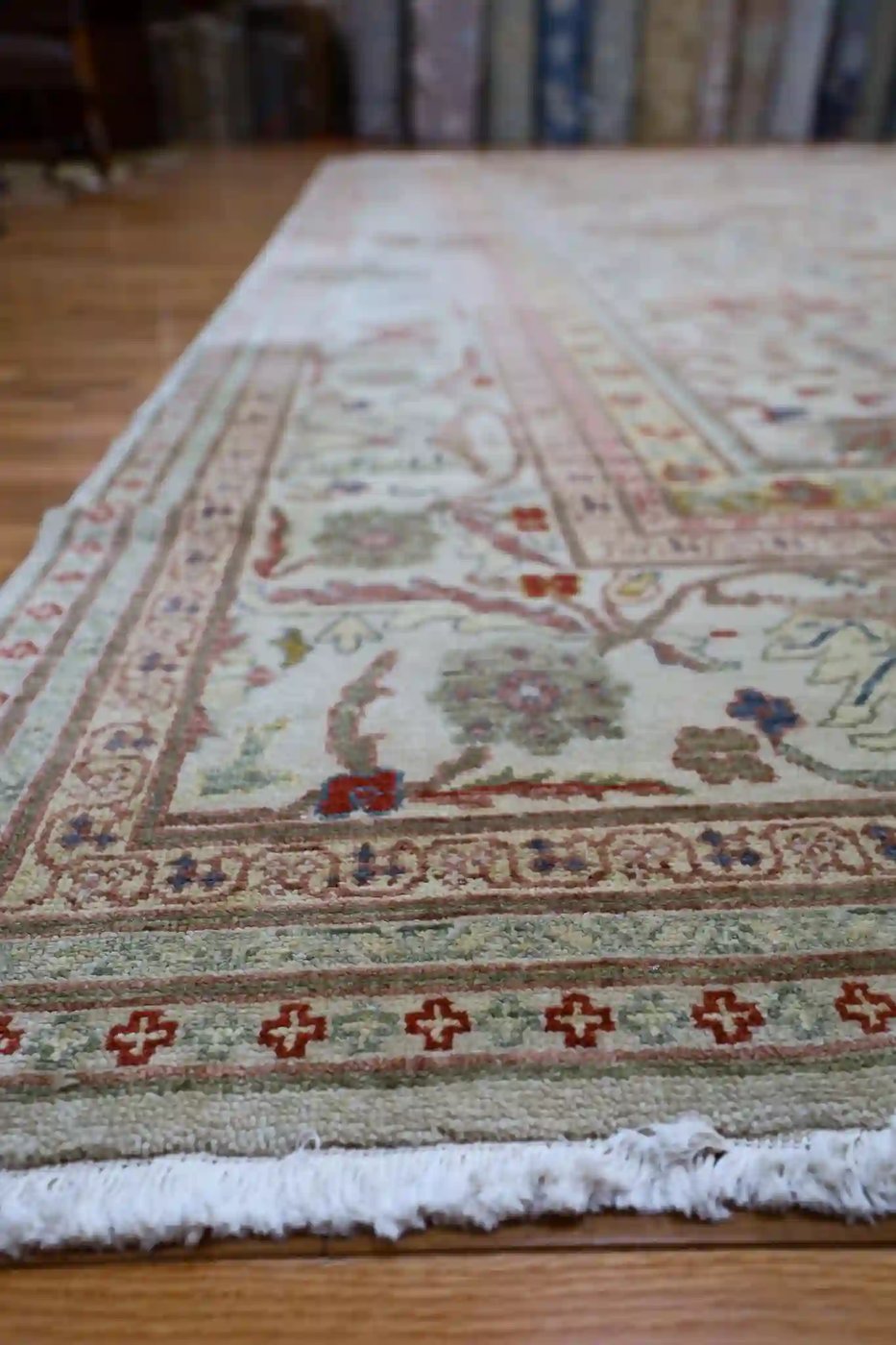 12′ x 19′ Beige Fine Hand-Knotted Turkish Sultanabad Rug – Traditional Wool
