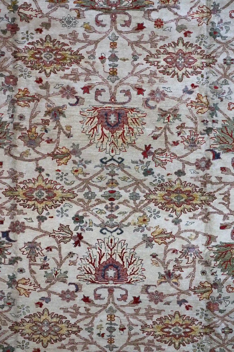 12′ x 19′ Beige Fine Hand-Knotted Turkish Sultanabad Rug – Traditional Wool