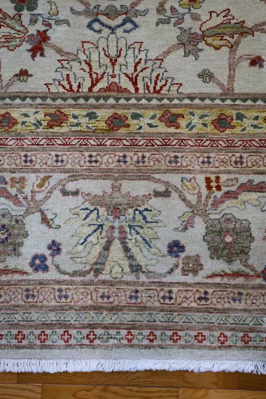 12′ x 19′ Beige Fine Hand-Knotted Turkish Sultanabad Rug – Traditional Wool