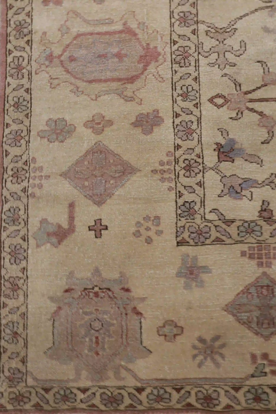 9′ x 12′ Beige Fine Hand-Knotted Egyptian Sultanabad Rug – Traditional Wool