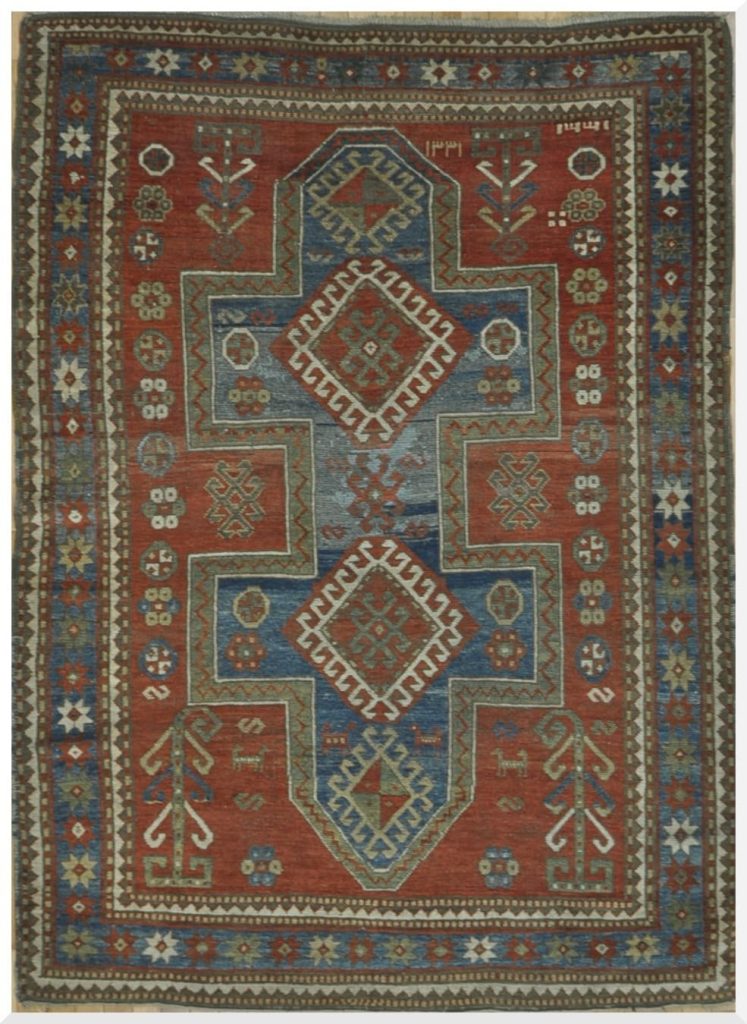 5′ x 7′ Red Fine Hand-Knotted Antique Caucasian Kazak Rug – Traditional Wool