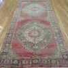 5′ x 10′ Vintage Turkish Konya Runner Rug – Rust & Blue - 1 5′ x 10′ Vintage Turkish Konya Runner Rug – Rust & Blue