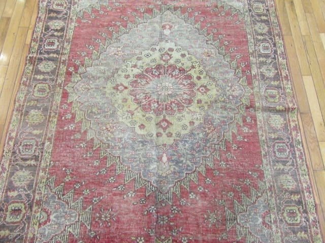5′ x 10′ Vintage Turkish Konya Runner Rug – Rust & Blue - 2 5′ x 10′ Vintage Turkish Konya Runner Rug – Rust & Blue