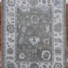 9′ x 10′ Green Fine Hand-Knotted Turkish Oushak Rug – Transitional Wool
