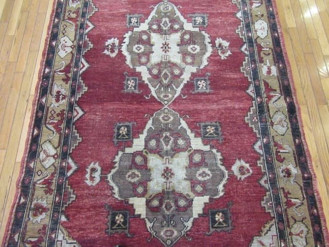 5′ x 13′ Vintage Turkish Oushak Runner Rug – Rust