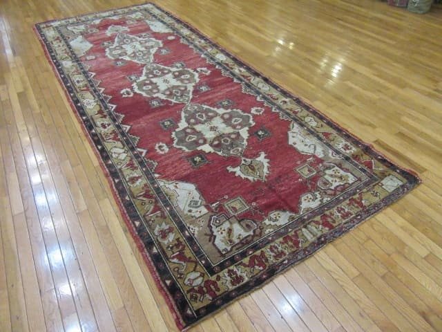 5′ x 13′ Vintage Turkish Oushak Runner Rug – Rust