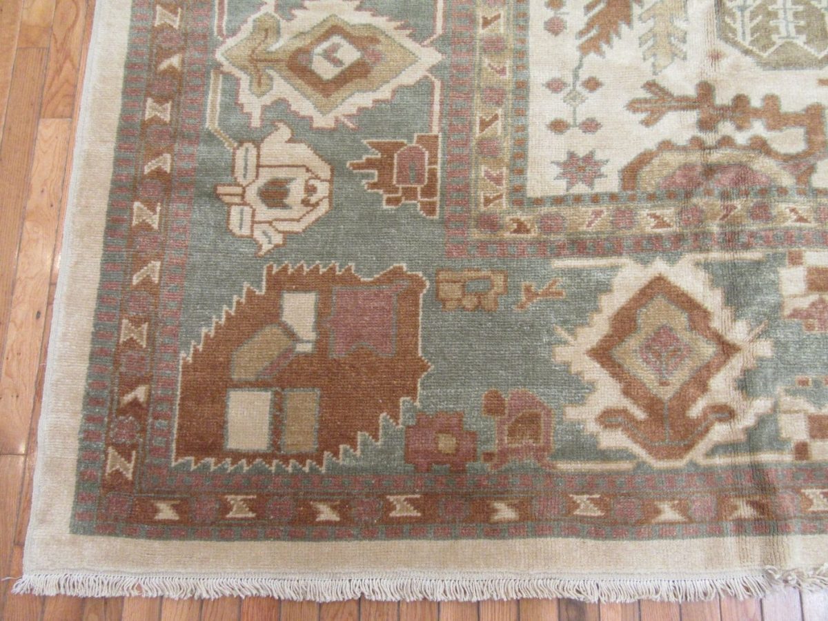11′ x 15′ Vintage Turkish Oushak Rug – Ivory