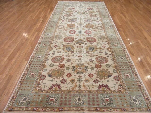 6′ x 14′ Turkish Sultanabad Design Wide & Long Hall Runner Rug – Ivory
