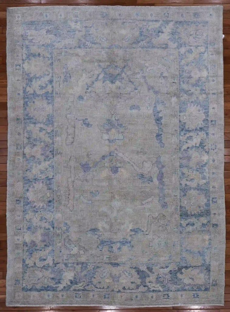 5′ x 7′ Grey Fine Hand-Knotted Turkish Oushak Rug – Transitional Wool 5′ x 7′ Grey Fine Hand-Knotted Turkish Oushak Rug – Transitional Wool